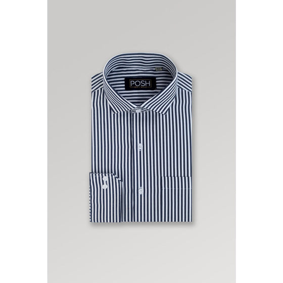 White Black Lining Slim Fit Shirt | Montivo Pakistan