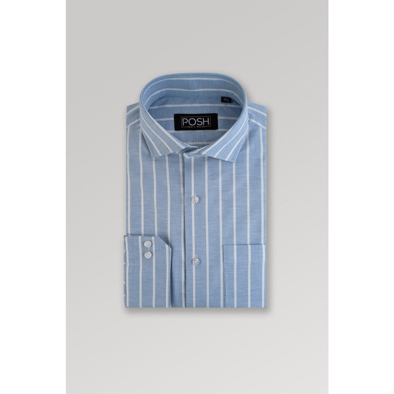 Blue Textured White Lining Shirt | Montivo Pakistan