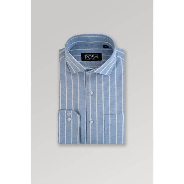 Blue Textured White Lining Shirt | Montivo Pakistan