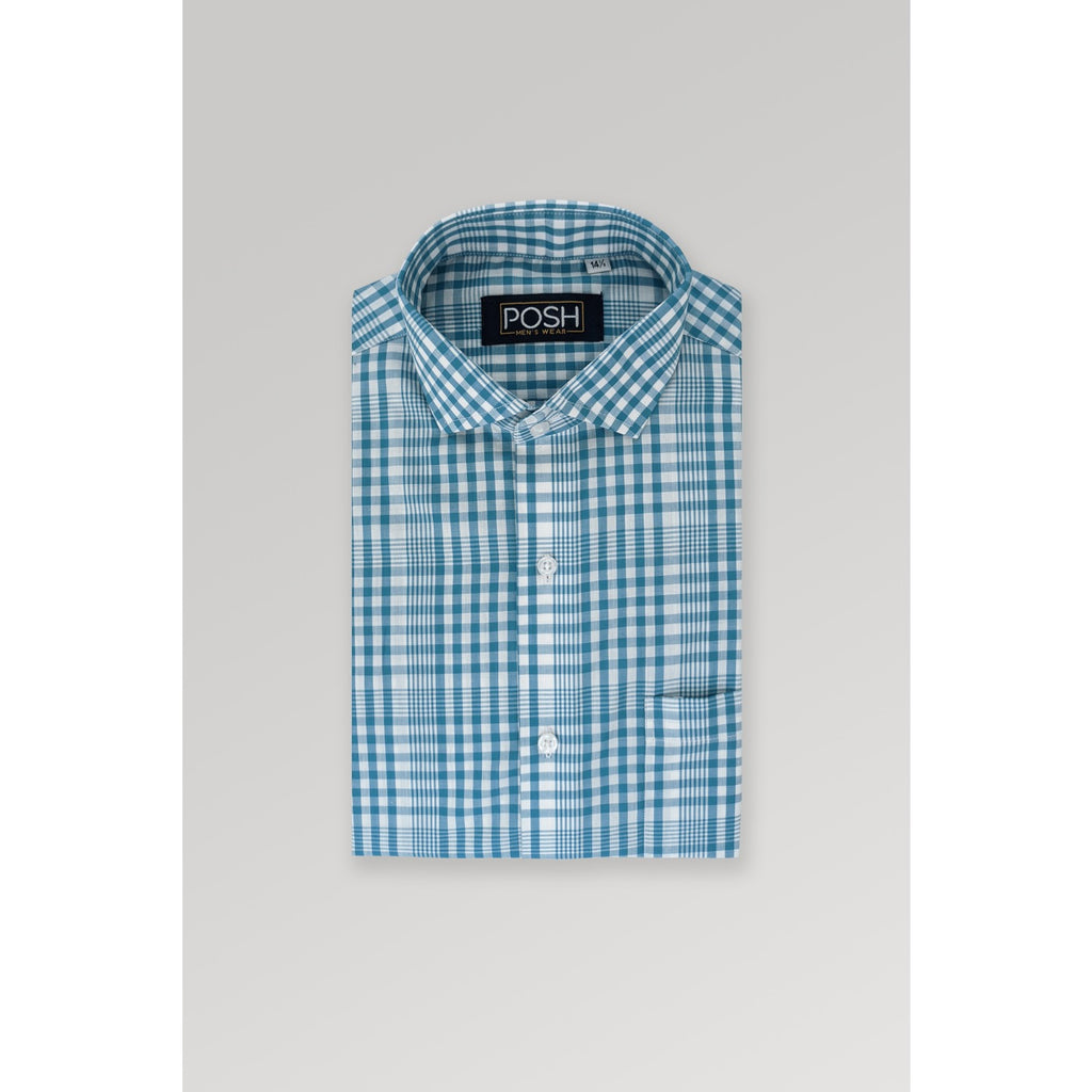 Blue Check Slim Fit Shirt | Montivo Pakistan