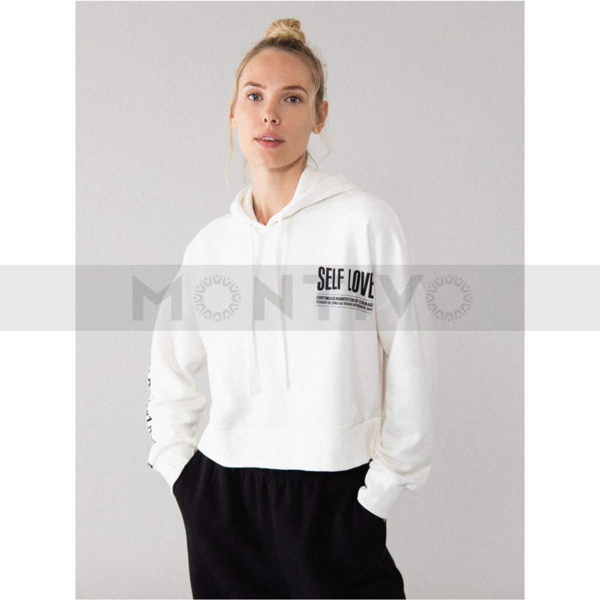 LFT White Self-love Crop Sweatshirt | Montivo Pakistan