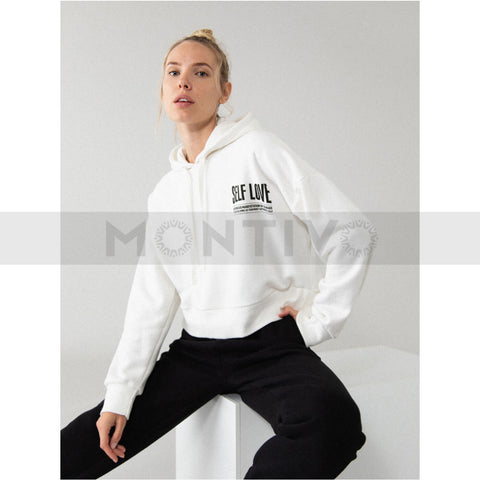 LFT White Self-love Crop Sweatshirt | Montivo Pakistan