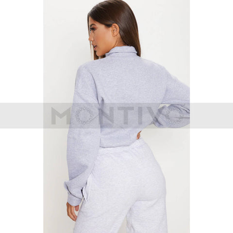 PTL Ash Grey Oversized Zip Sweatshirt | Montivo Pakistan