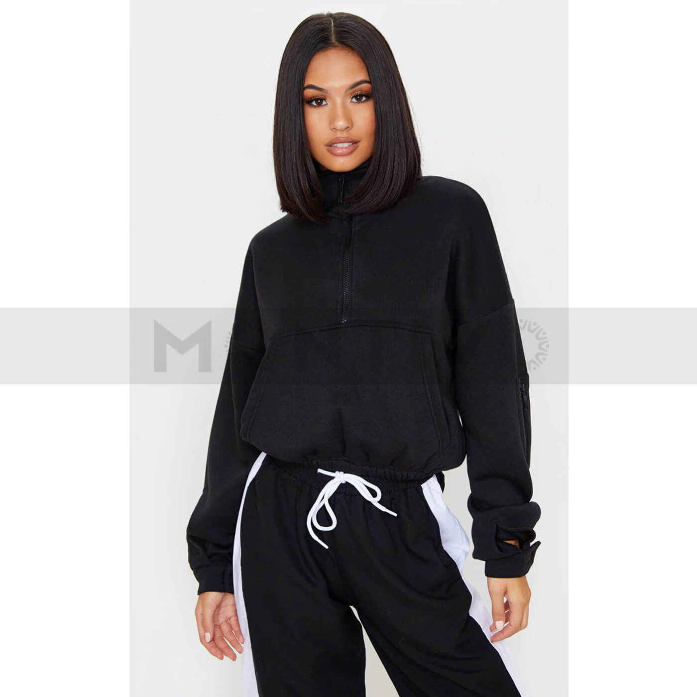 PTL Black Oversized Zip Sweatshirt | Montivo Pakistan