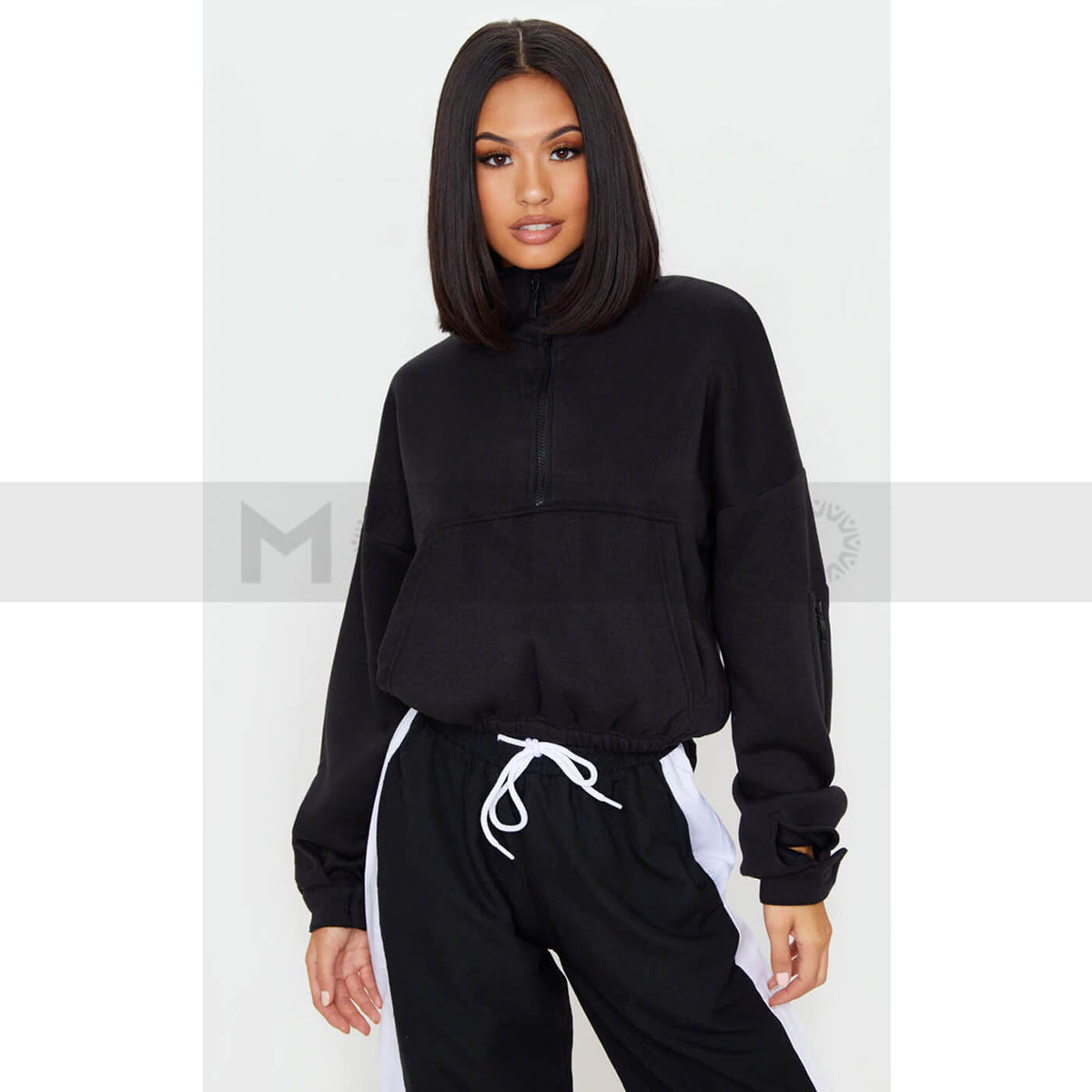 PTL Black Oversized Zip Sweatshirt | Montivo Pakistan