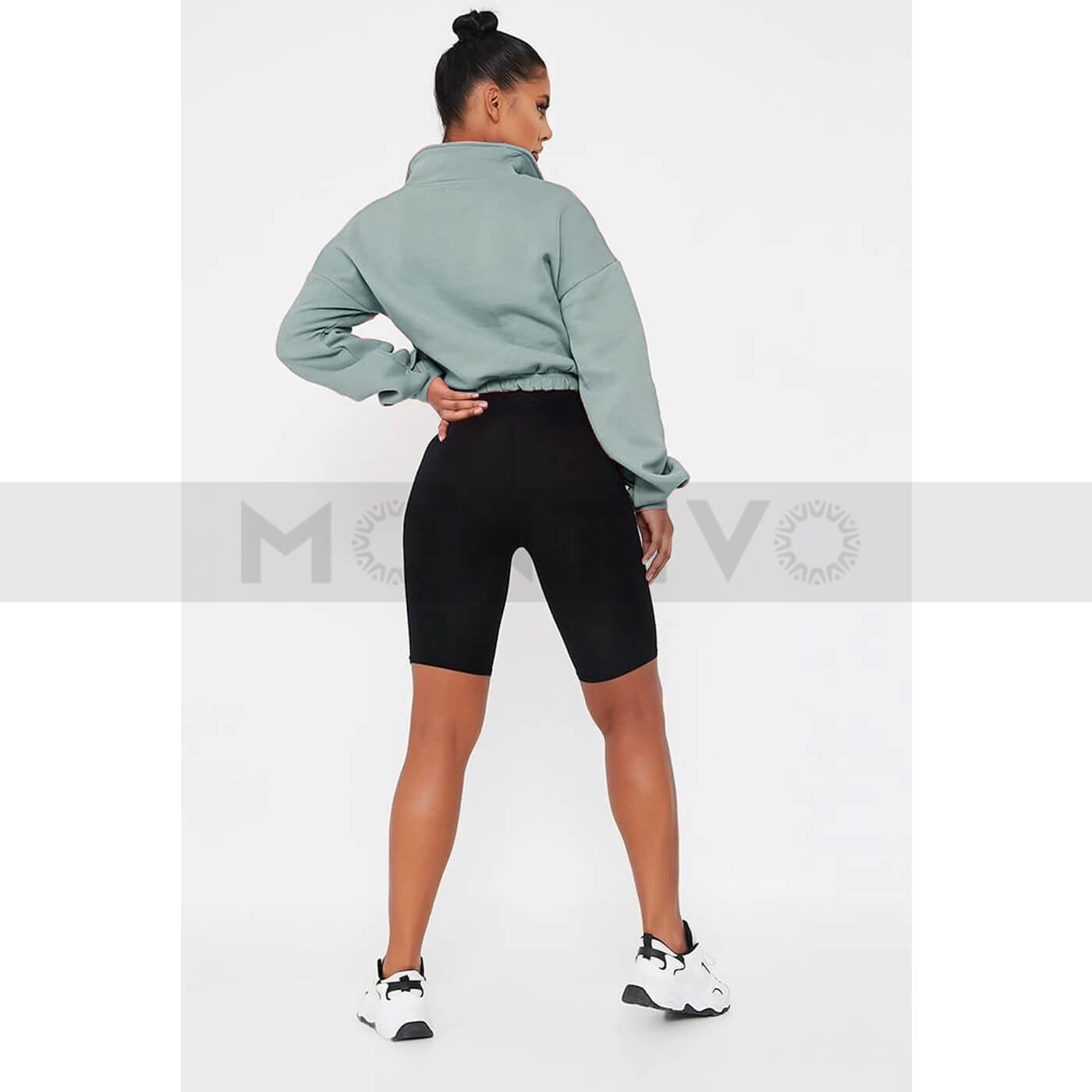 Mint Green Oversized Cropped Sweatshirt | Montivo Pakistan