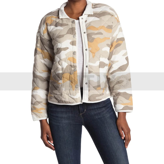 Kensie Beige Camo Quilted Jacket | Montivo Pakistan