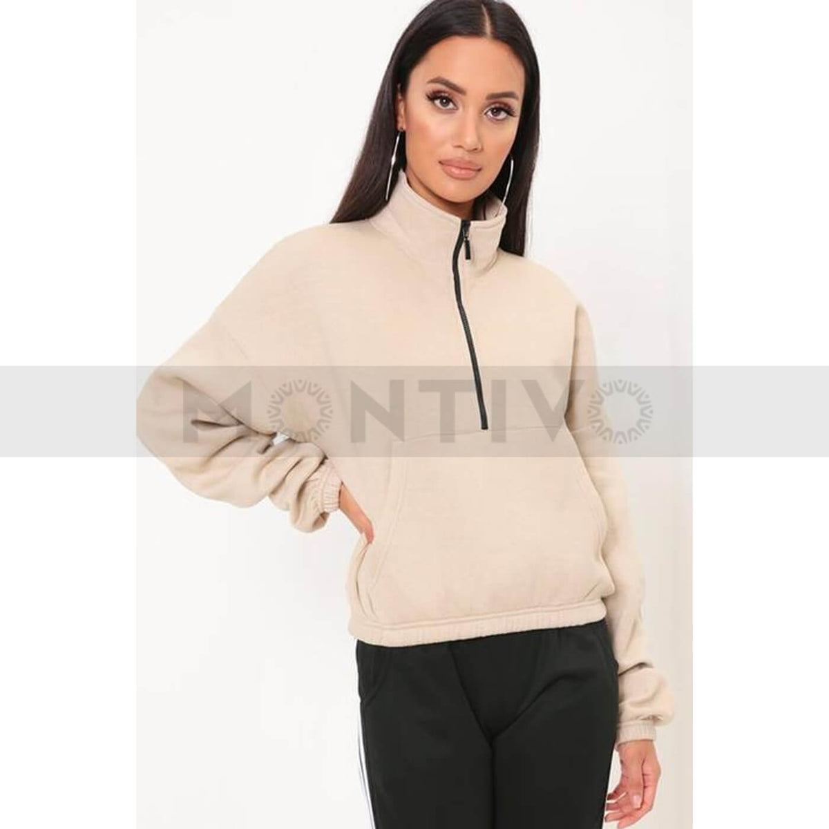 Half Zip Ponte Sweatshirt | Montivo Pakistan