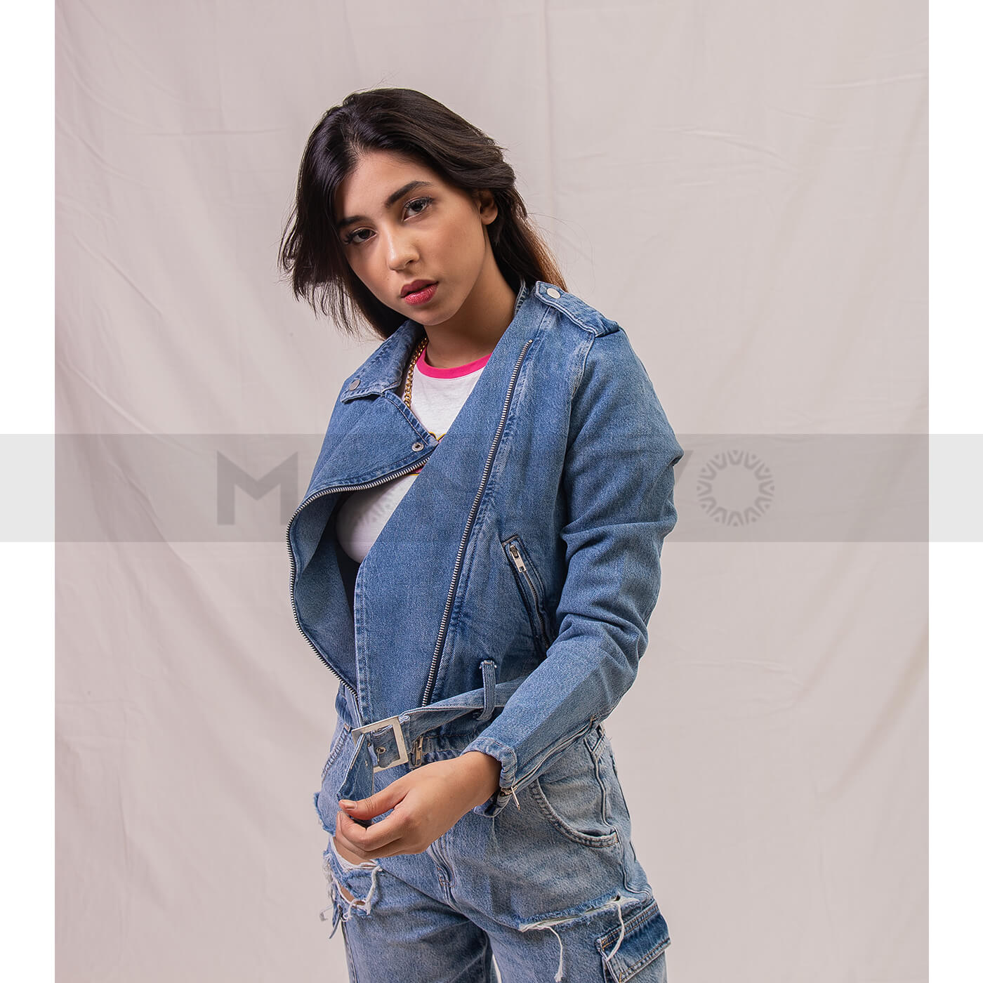 Reserved Biker Denim Jacket | Montivo Pakistan