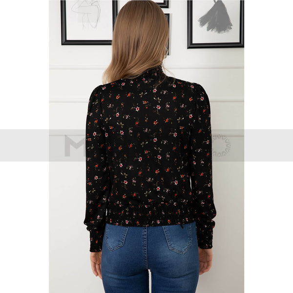 Floral Pattern Waist Elastic Blouse | Montivo Pakistan