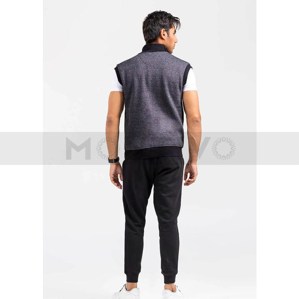 Charcoal Mock Neck Zipper Jacket | Montivo Pakistan