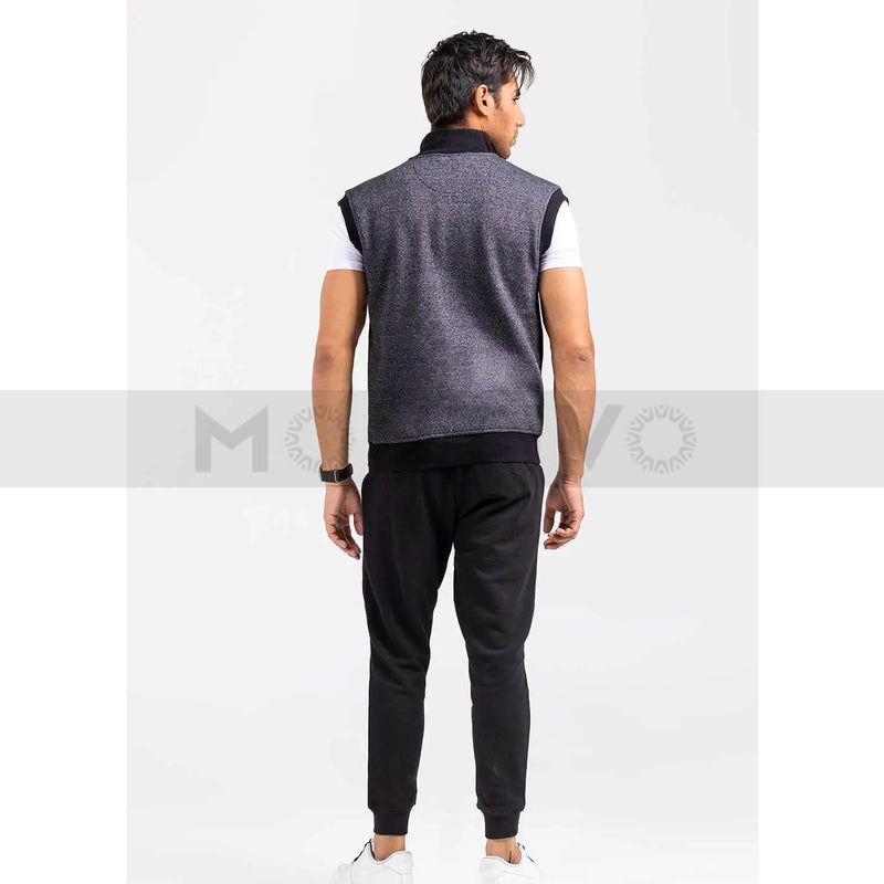 Charcoal Mock Neck Zipper Jacket | Montivo Pakistan