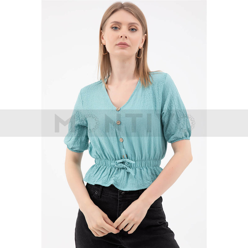 Mint Waist Pleated Top | Montivo Pakistan