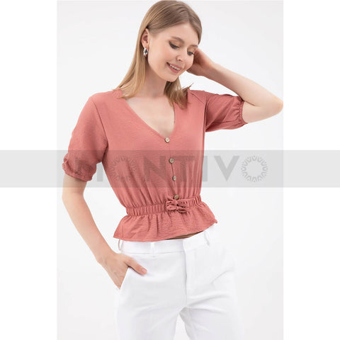 Rose Waist Pleated Top | Montivo Pakistan
