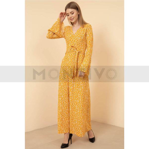 Belted Floral Long Dress | Montivo Pakistan