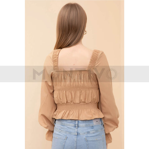 Beige Poplin Blouse | Montivo Pakistan