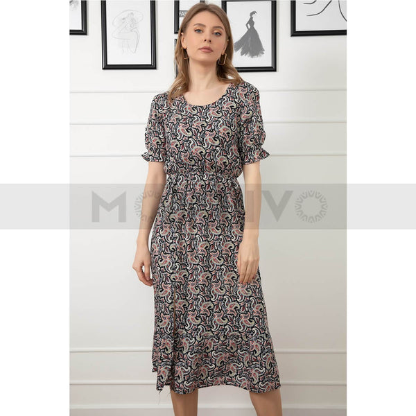 Patterned Slit Dress | Montivo Pakistan