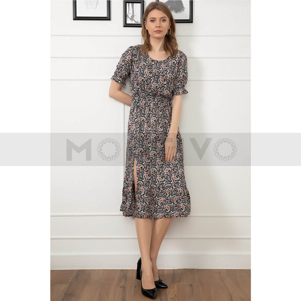 Patterned Slit Dress | Montivo Pakistan