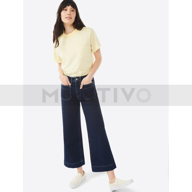 FA Dark Indigo Retro Flare High Rise Jeans | Montivo Pakistan