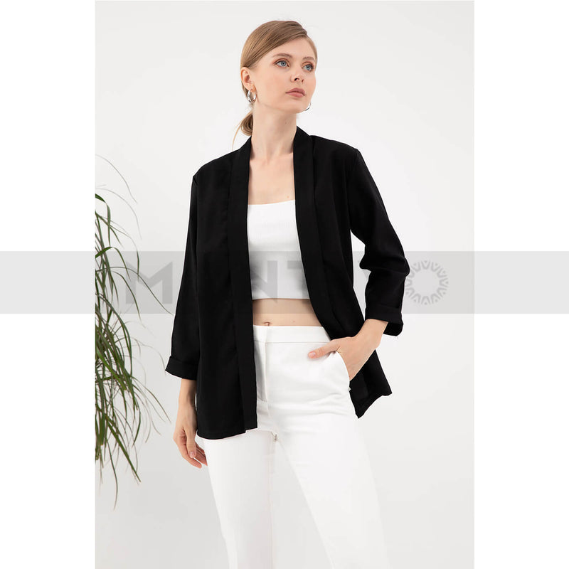 Black Shawl Collar Jacket | Montivo Pakistan