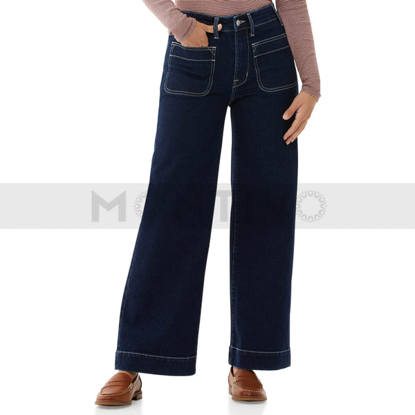 FA Dark Indigo Retro Flare High Rise Jeans | Montivo Pakistan
