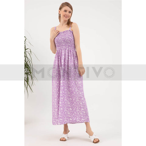 Lilac Floral Strap Dress | Montivo Pakistan
