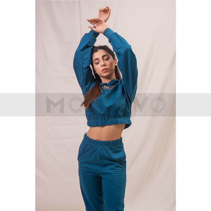 Teal Blue Oversized Co-Ord Set | Montivo Pakistan
