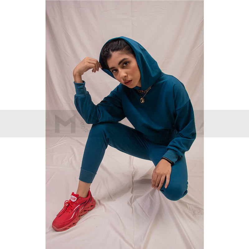 Teal Blue Oversized Co-Ord Set | Montivo Pakistan