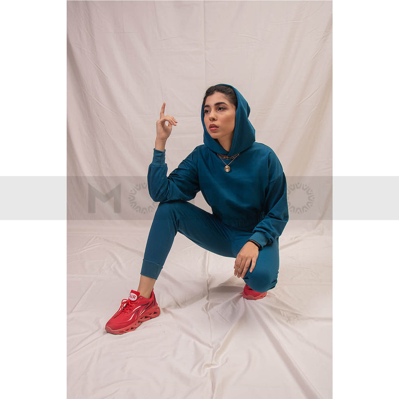 Teal Blue Oversized Co-Ord Set | Montivo Pakistan