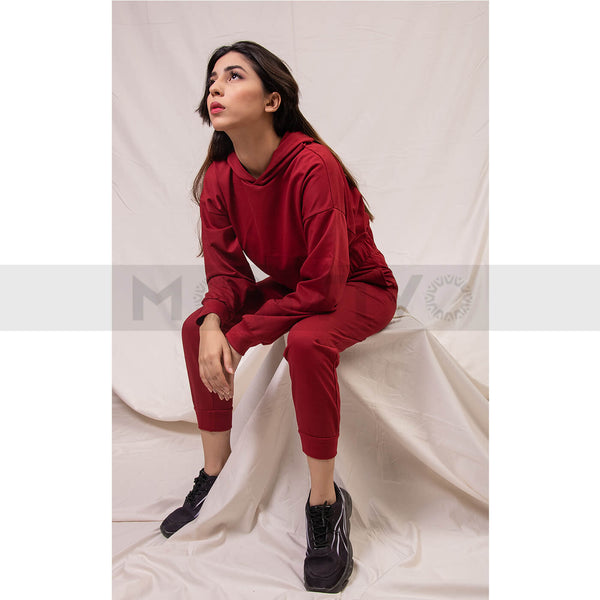 Red Oversized Co-Ord Set | Montivo Pakistan