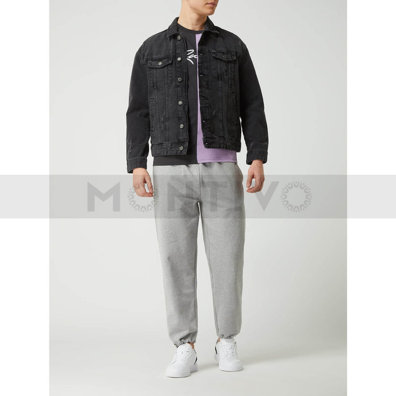 Charcoal Ripped Denim Jacket | Montivo Pakistan