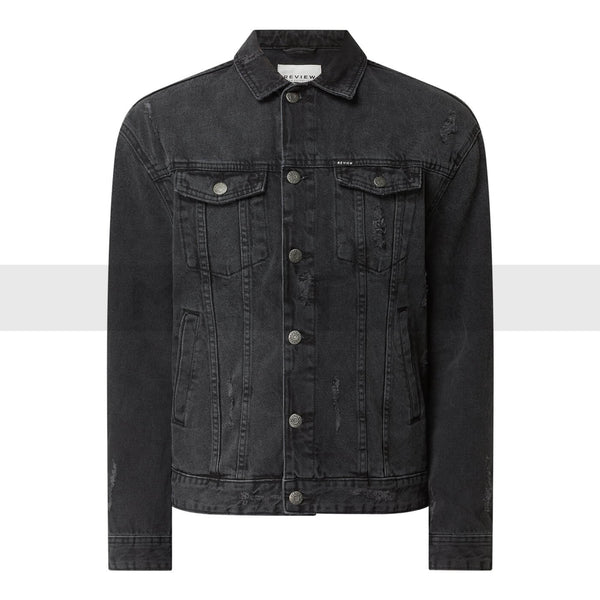 Charcoal Ripped Denim Jacket | Montivo Pakistan