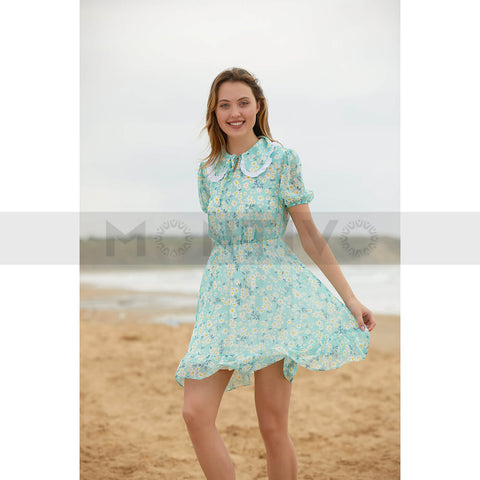 Green Floral Chiffon Dress | Montivo Pakistan