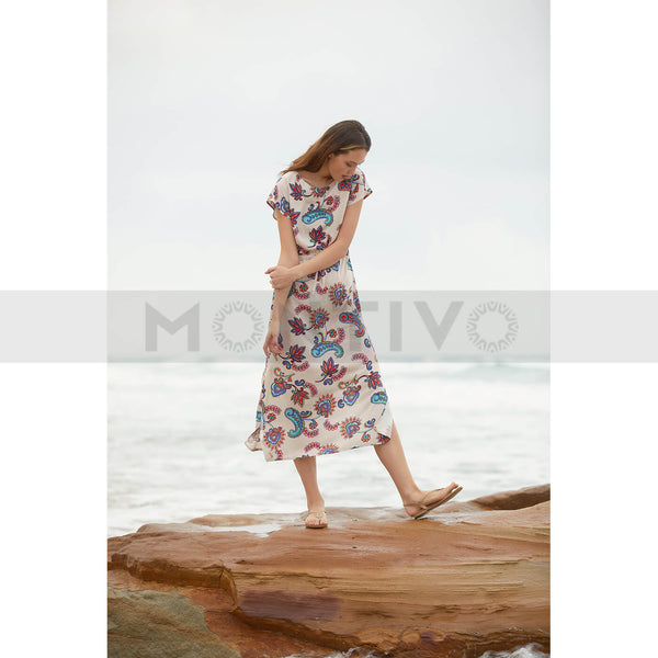 White Patterned Dress | Montivo Pakistan
