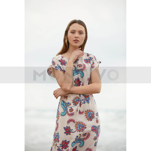 White Patterned Dress | Montivo Pakistan