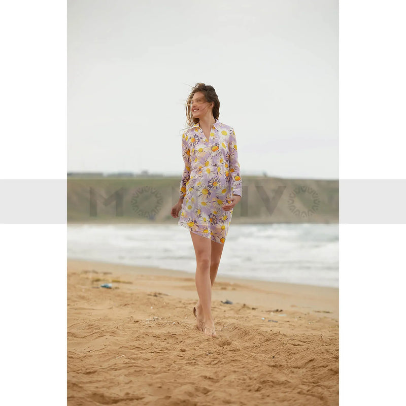 Lilac Floral Chiffon Dress | Montivo Pakistan
