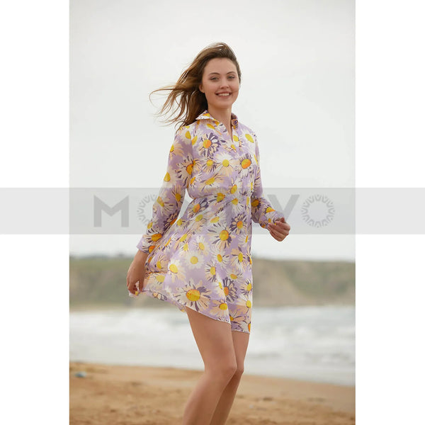 Lilac Floral Chiffon Dress | Montivo Pakistan