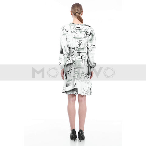 Patterend Waist Pleated Dress | Montivo Pakistan