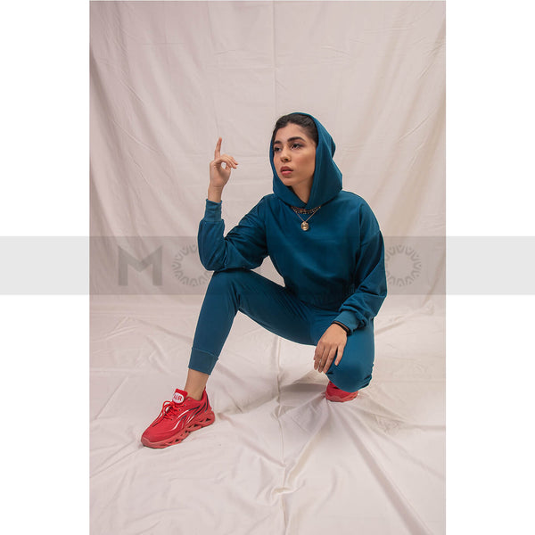 Teal Blue Joggers Trousers | Montivo Pakistan