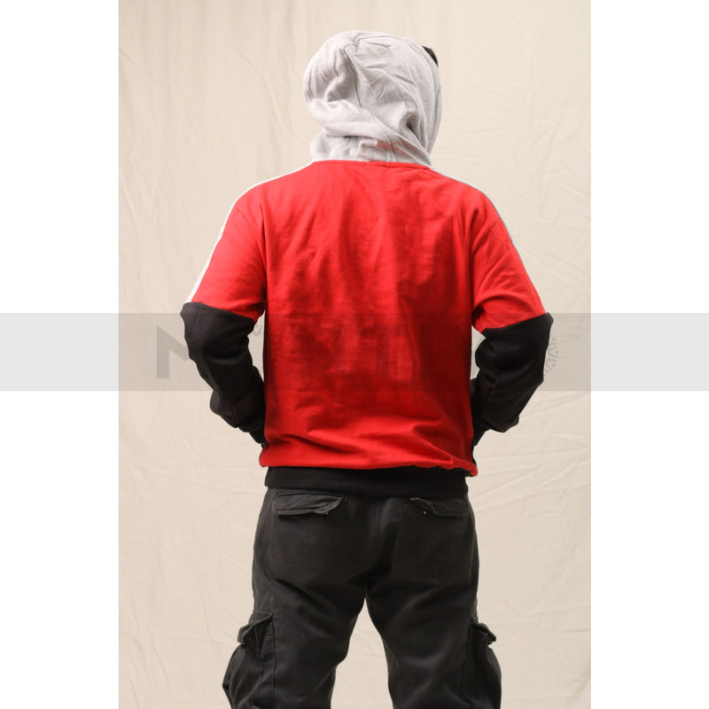 Red Black Colour Block Hoodie | Montivo Pakistan