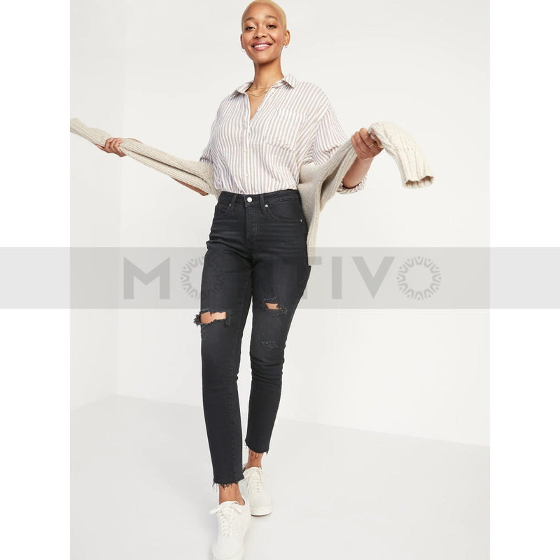 ON Charcoal High Waist Straight Jeans | Montivo Pakistan