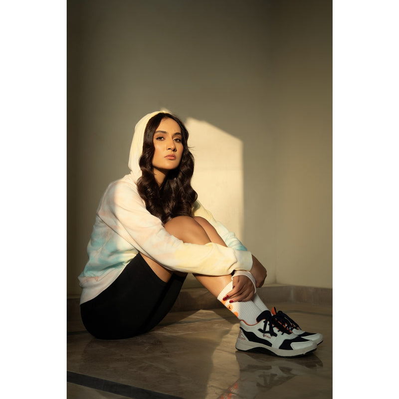 Tie & Dye Yellow White Hoodie | Montivo Pakistan