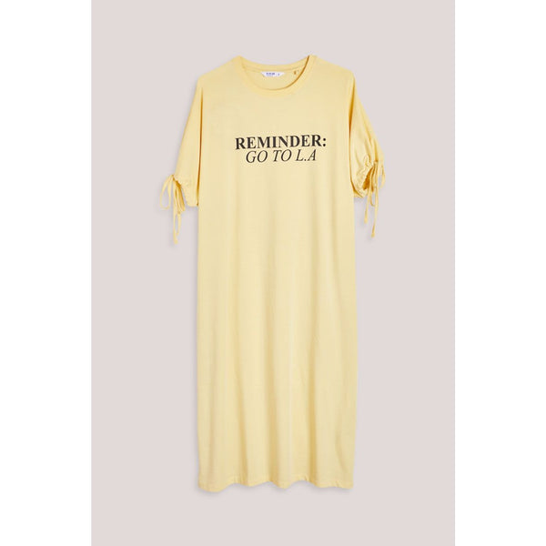 Yellow Printed Midi Dress | Montivo Pakistan