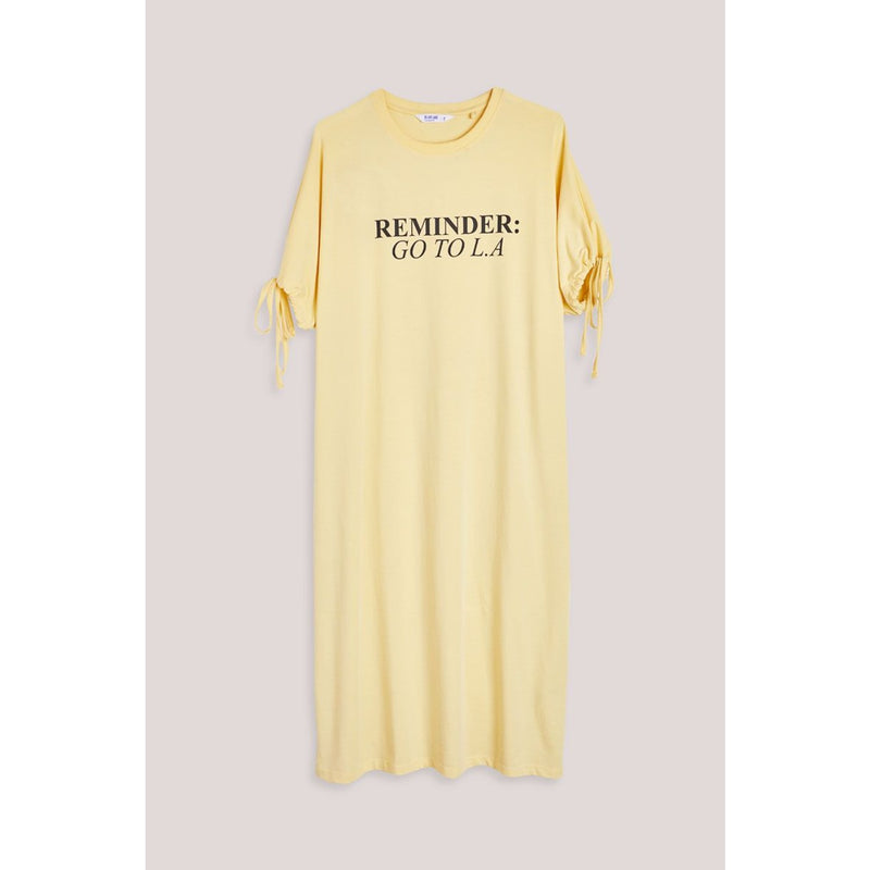 Yellow Printed Midi Dress | Montivo Pakistan