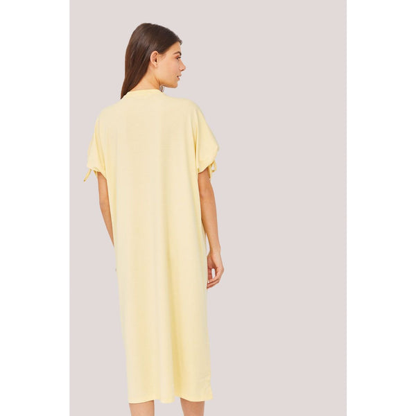 Yellow Printed Midi Dress | Montivo Pakistan