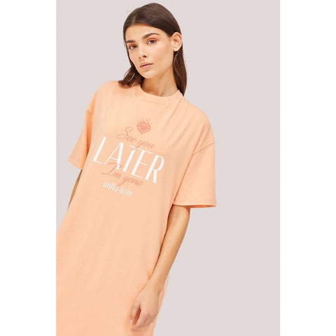 Orange Printed Midi Dress | Montivo Pakistan