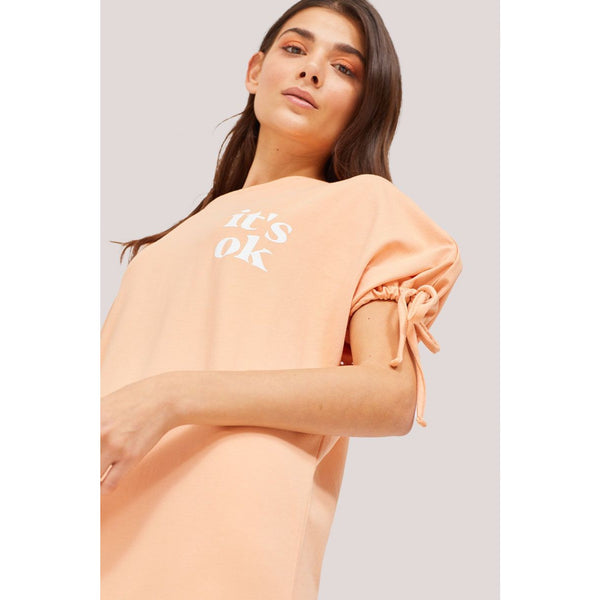 Orange Printed Midi Dress | Montivo Pakistan