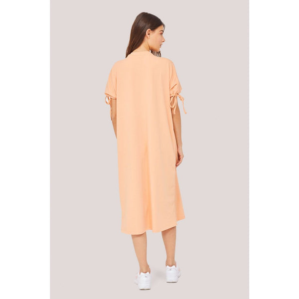 Orange Printed Midi Dress | Montivo Pakistan