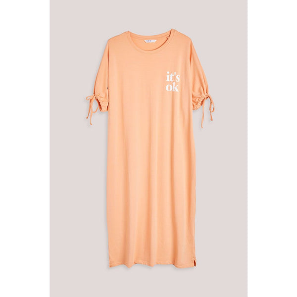 Orange Printed Midi Dress | Montivo Pakistan