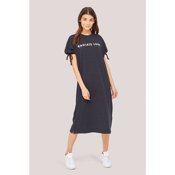 Black Printed Midi Dress | Montivo Pakistan